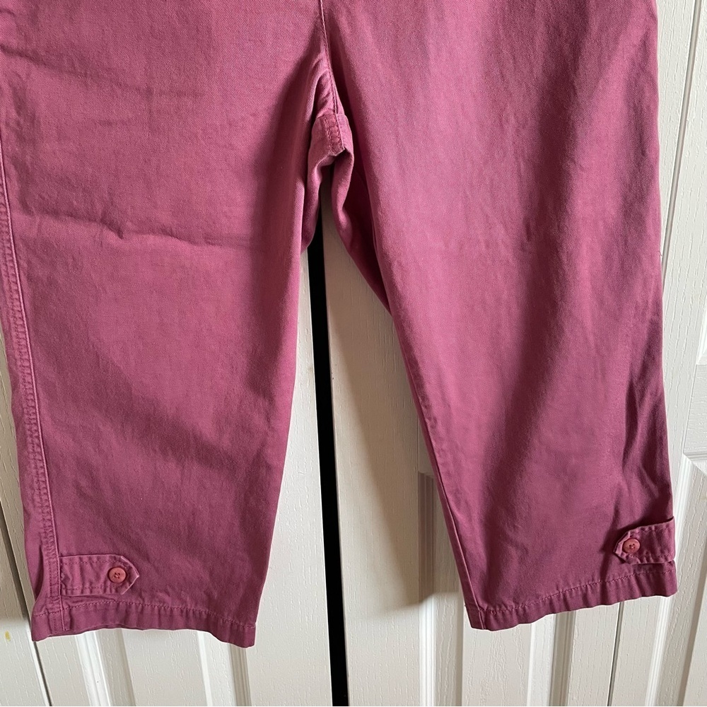 Christopher & Banks Cropped Pants Women’s 6 Pink Button Flap Pocket Y2K Casual - Picture 4 of 14